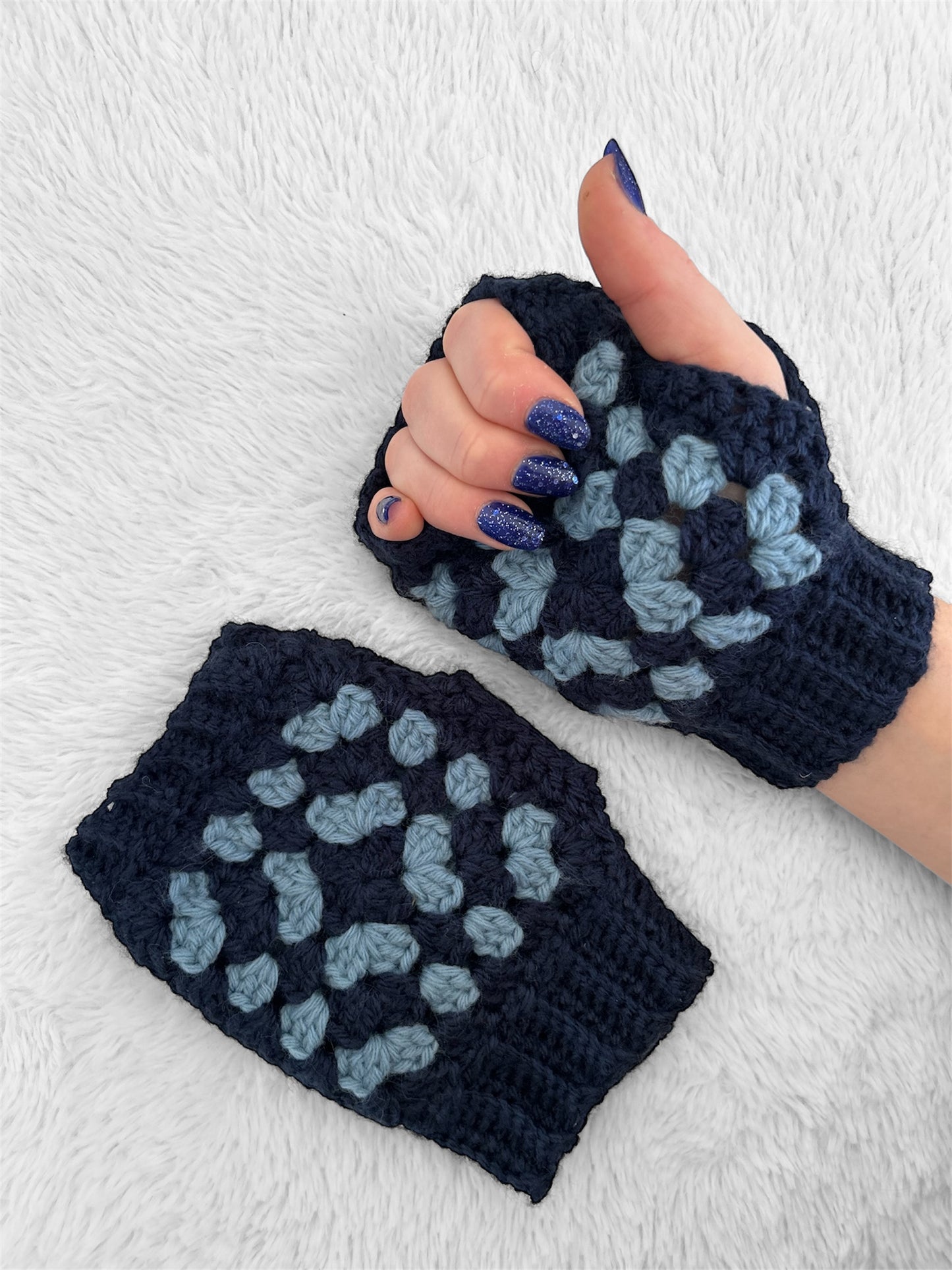 Mitaines « Marie » Bleu