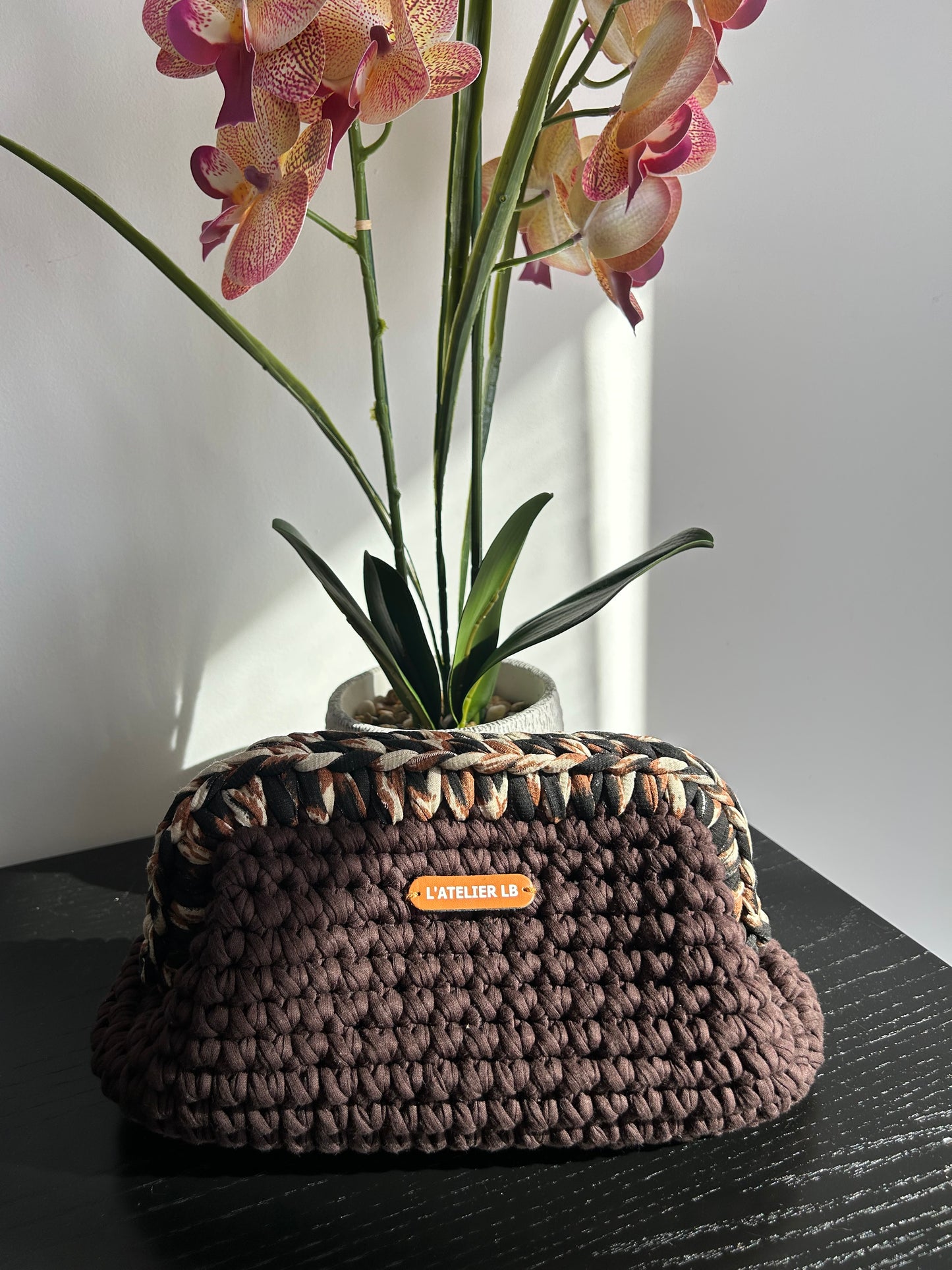 Clutch Bag "Maïa" Chocolat/Léopard