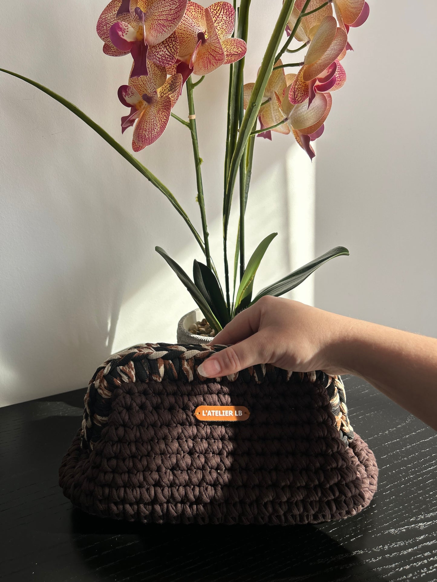 Clutch Bag "Maïa" Chocolat/Léopard