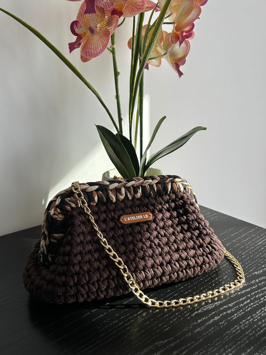 Clutch Bag "Maïa" Chocolat/Léopard