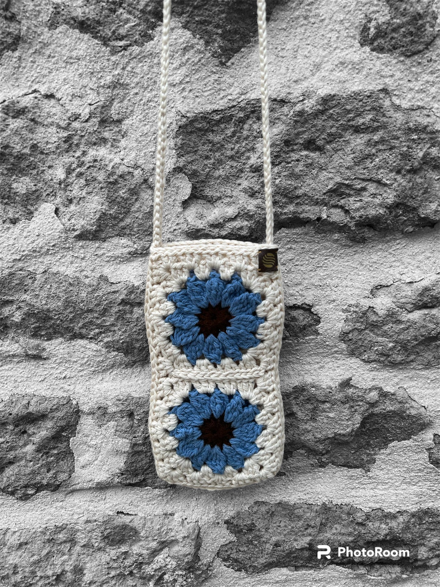 Pochette de téléphone "Camélia" Bleu